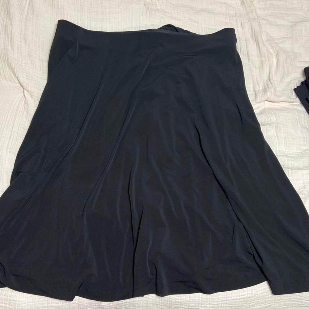 Black Flowy Elastic Waistband Lane Bryant Skirt